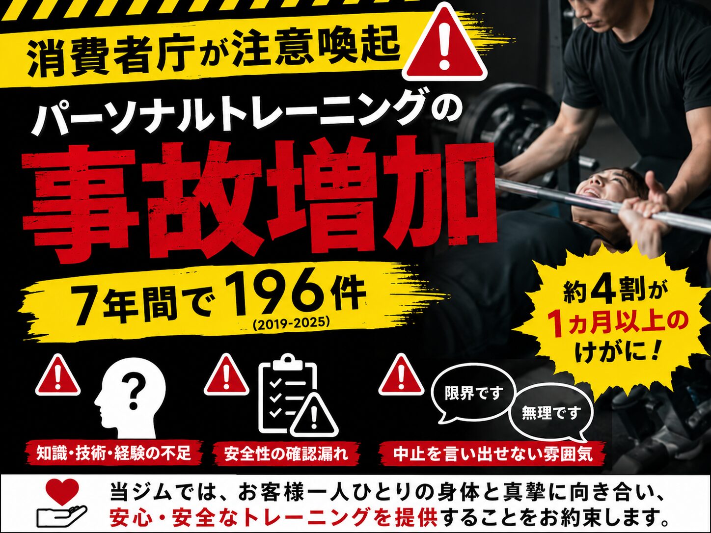 【消費者庁が注意喚起】トレーナー選びが重要な理由