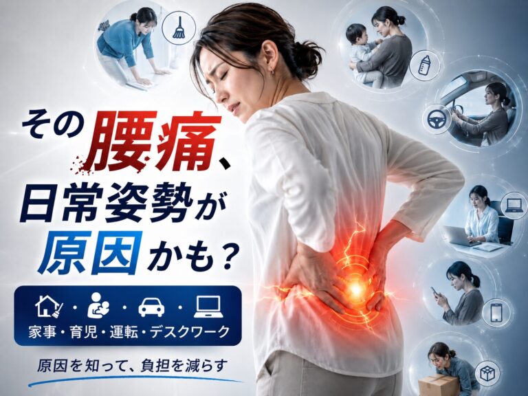 そのつらい腰痛、日常の姿勢や動き方が原因かも！？