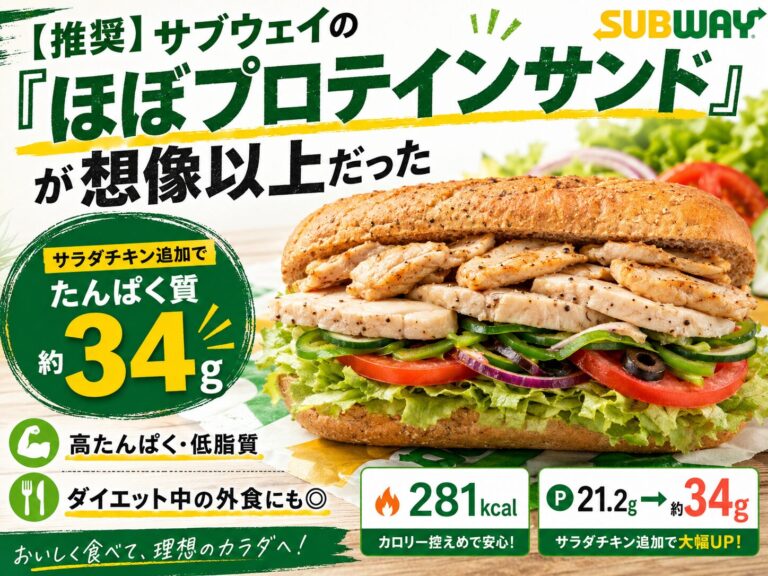 【推奨】サブウェイの「ほぼプロテインサンド」が想像以上！