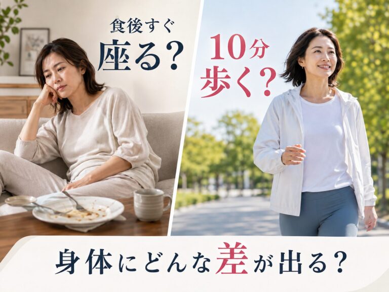 食後すぐ座る人と10分歩く人、身体にどんな差が出る？