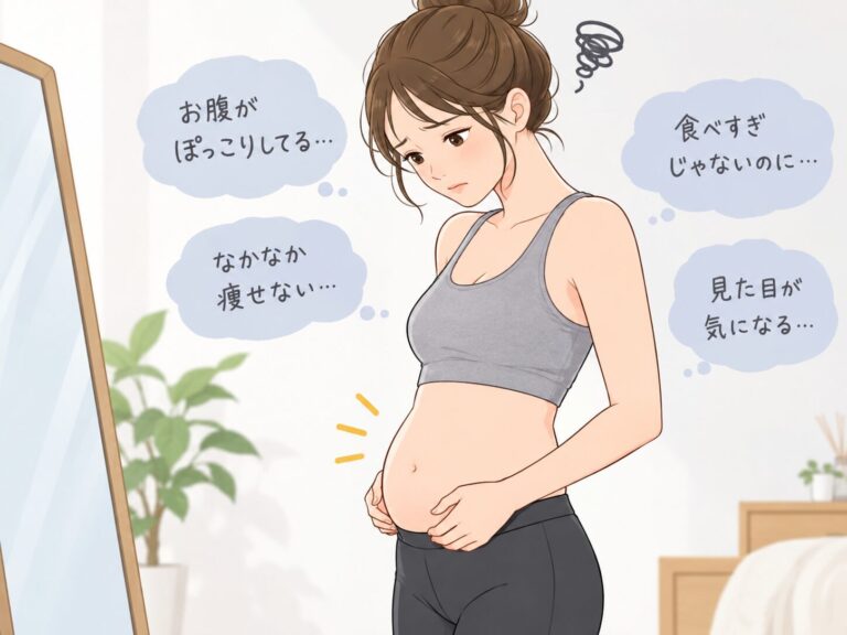 ぽっこりお腹の原因